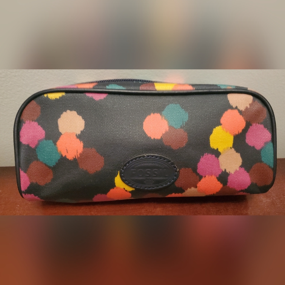 Fossil Multicolor Polka Dot Makeup Pouch